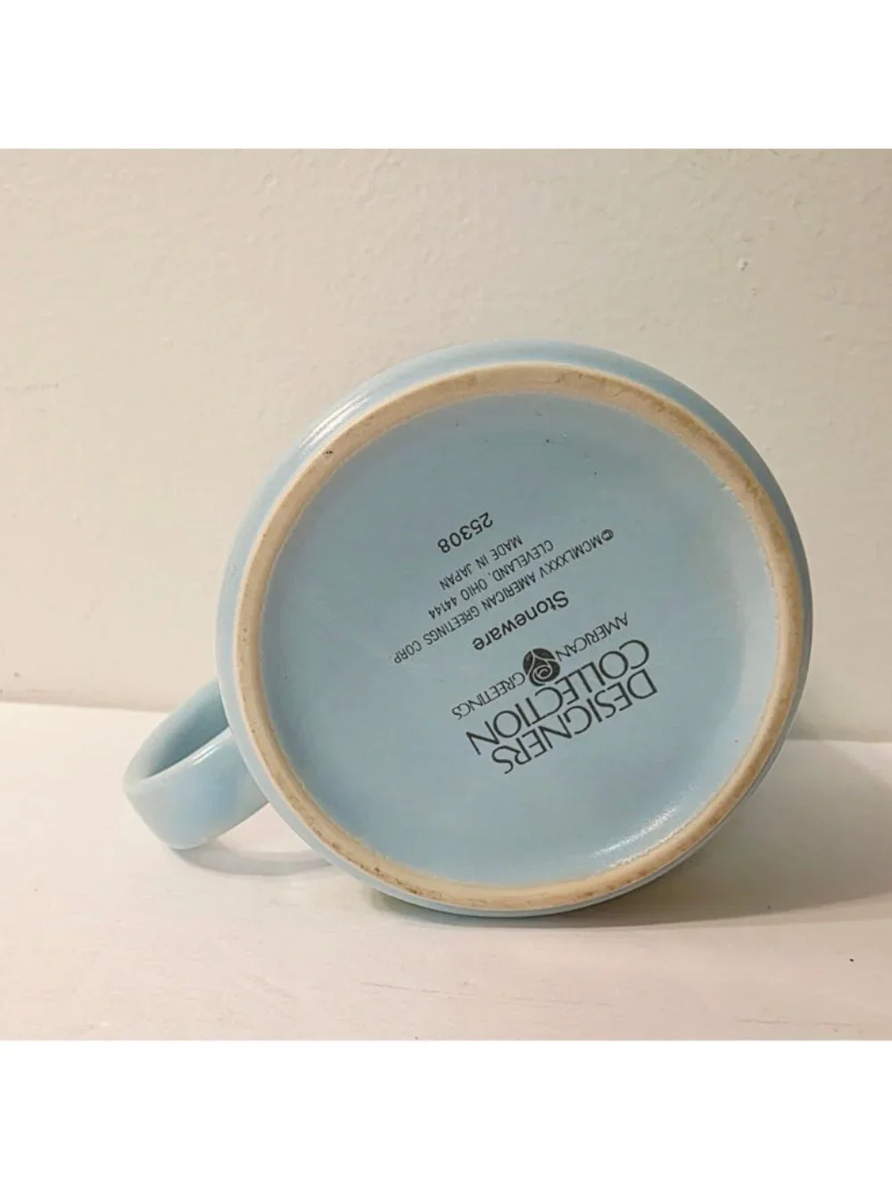 Vtg Novelty American Greetings Get Your Bass In Gear Fish Blue Cup Mug Humor